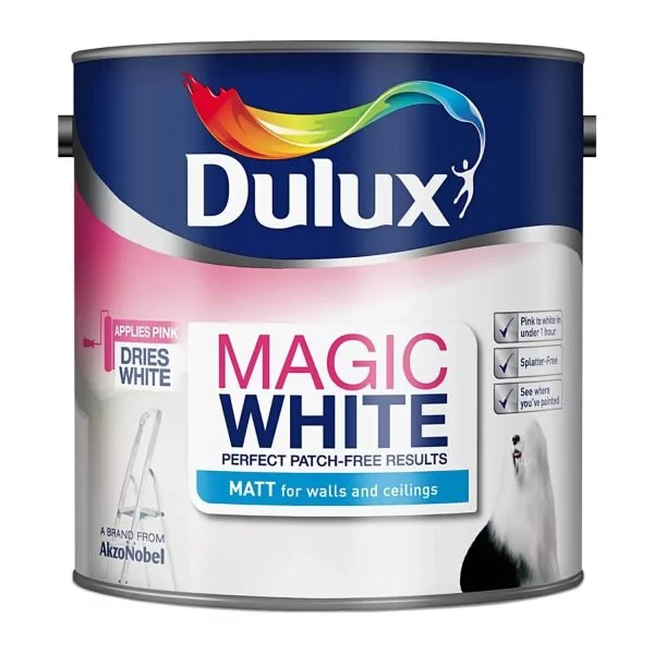 Dulux Magic White Matt Emulsion Paint Pure Brilliant White - 2.5L - Image 3