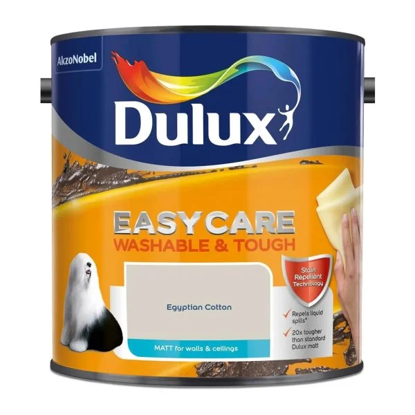 Dulux Easycare Washable & Tough Matt Emulsion Paint Egyptian Cotton - 2.5L - Image 3