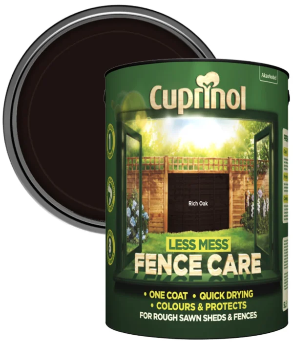 Cuprinol Less Mess Fence Paint Rich Oak, 6L