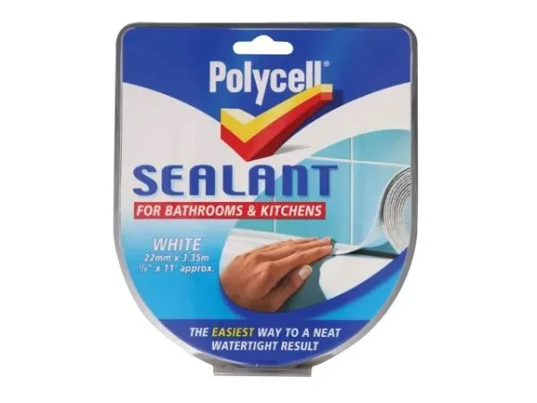 Polycell Sealant Strip Kitchen / Bathroom, White 22mm