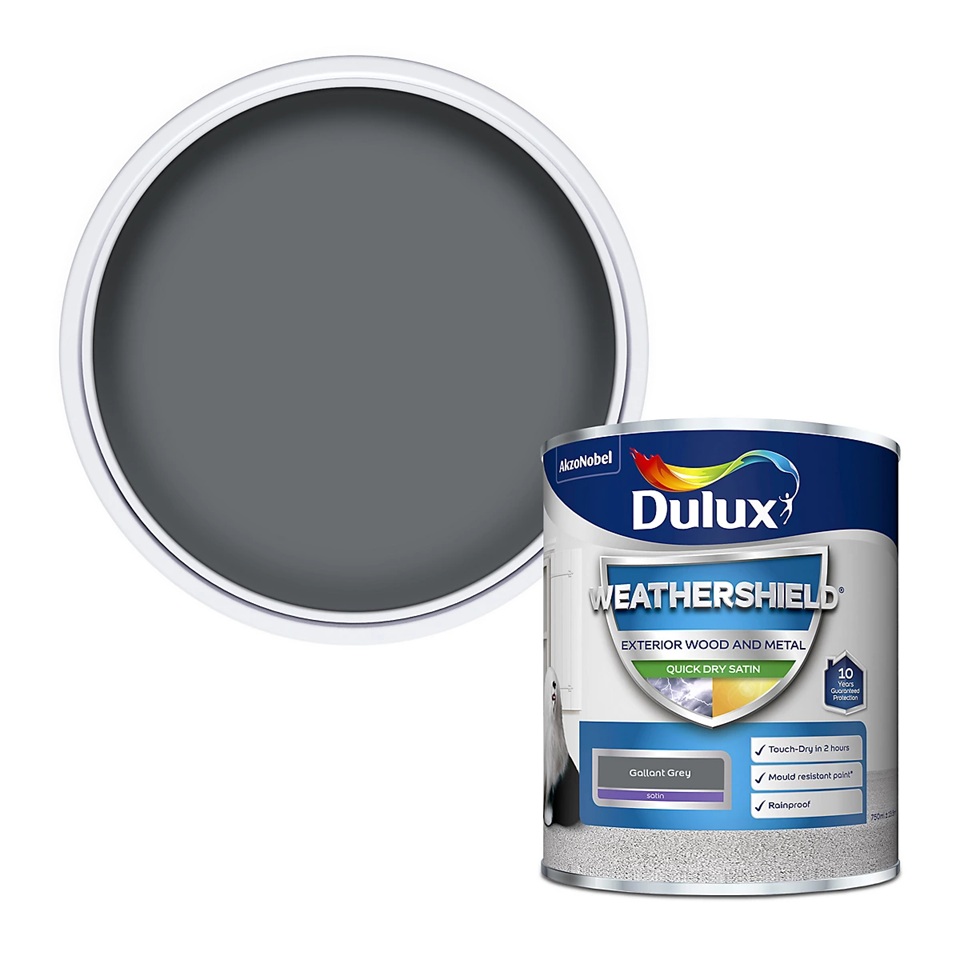 Dulux Gallant Grey Weathershield Quick Dry Satin